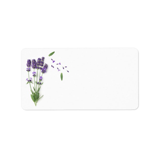 Lavendel-Blume Abgeschieden im weißen Hintergrund Adressaufkleber (Vorne)