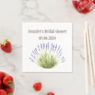 Lavendel Blume Aquarellkräuter Brautparty Na Serviette