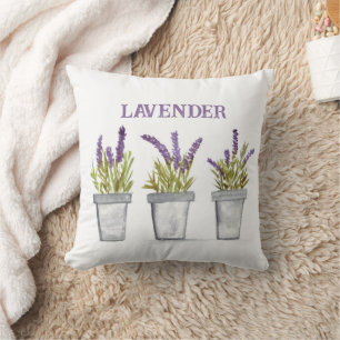 Lavendel Blume Aquarellkräuter lila Kissen