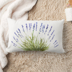 Lavendel Blume Aquarellkräuter lila Lendenkissen
