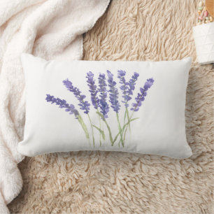 Lavendel Blume Aquarellkräuter lila Lendenkissen