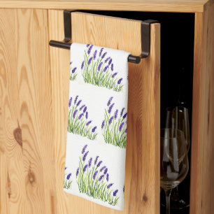 Lavendel Blume Aquarellkräuter lila schick Geschirrtuch