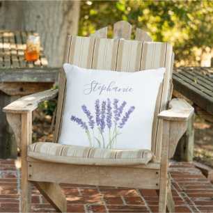 Lavendel Blume Aquarellkräuter lila Violett Kissen
