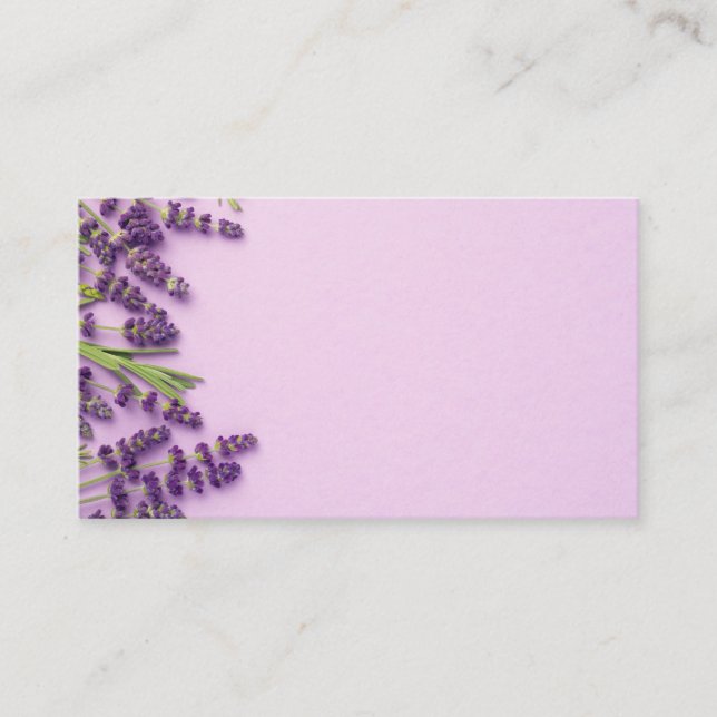 Lavendel-Blume auf rosa Untergrund Visitenkarte (Vorderseite)