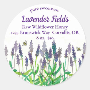 Lavendel Blume Bienen Honig für den Verkauf Runder Aufkleber