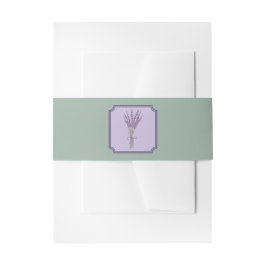 Lavendel-Blume buquet Eukalyptus Green Wedding Einladungsbanderole