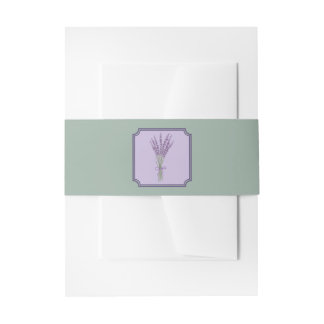 Lavendel-Blume buquet Eukalyptus Green Wedding Einladungsbanderole