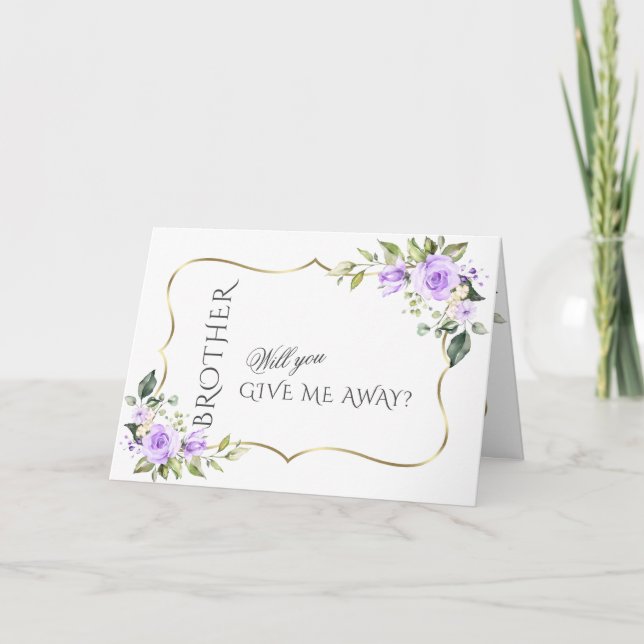 Lavendel Blume Gold gibt mir ab Einladung (Vorderseite)