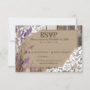 Lavendel-Blume Holzspitze RSVP-Karte RSVP Karte
