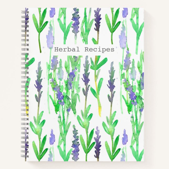 Lavendel Blume Kochrezepte Kräuter Notizbuch (Vorderseite)