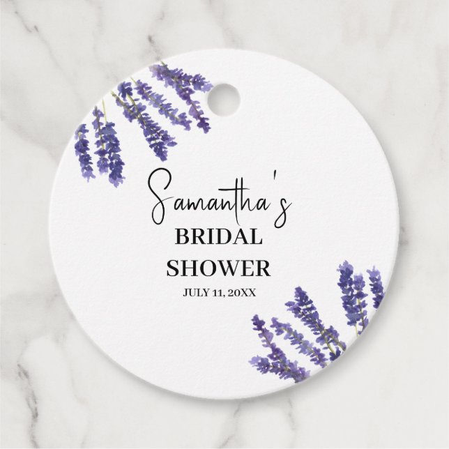 Lavendel Blume Lila Aquarellfarben-Brautparty Geschenkanhänger (Vorderseite)