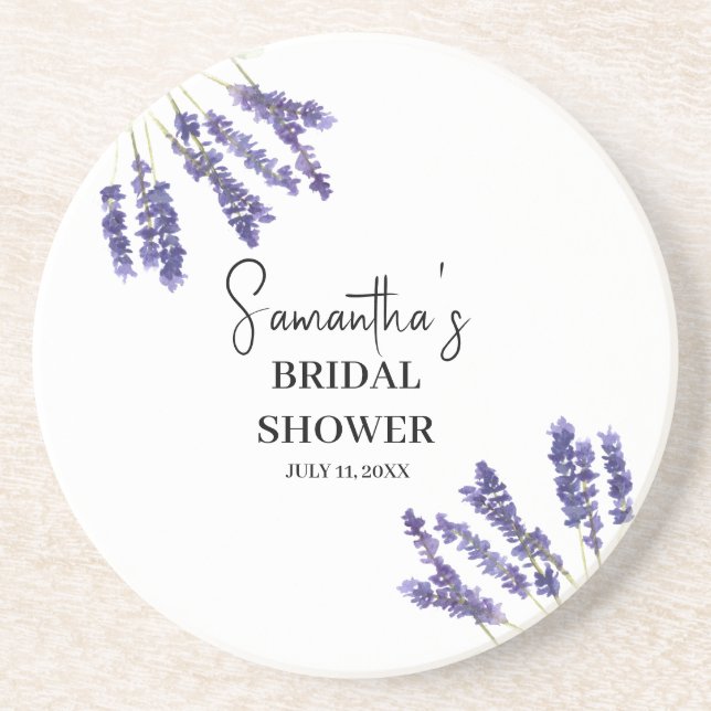 Lavendel Blume Lila Aquarellfarben-Brautparty Getränkeuntersetzer (Vorne)