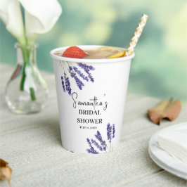 Lavendel Blume Lila Aquarellfarben-Brautparty Pappbecher