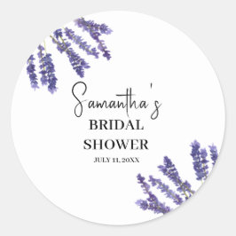 Lavendel Blume Lila Aquarellfarben-Brautparty Runder Aufkleber