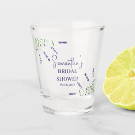 Lavendel Blume Lila Aquarellfarben-Brautparty Schnapsglas