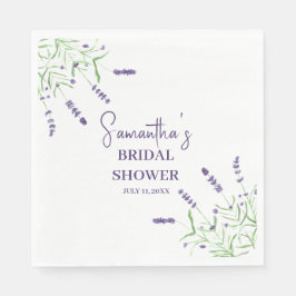 Lavendel Blume Lila Aquarellfarben-Brautparty Serviette