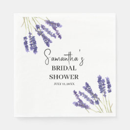 Lavendel Blume Lila Aquarellfarben-Brautparty Serviette