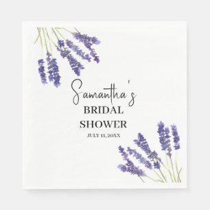 Lavendel Blume Lila Aquarellfarben-Brautparty Serviette