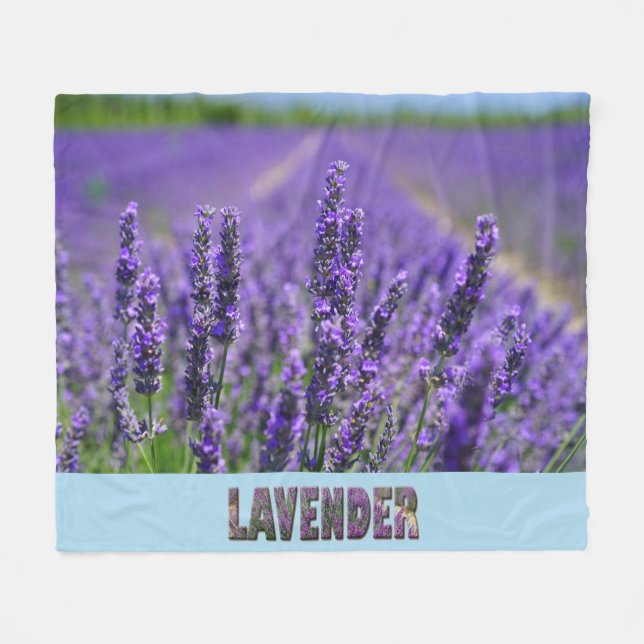Lavendel Blume Lila Fleecedecke (Vorderseite (Horizontal))