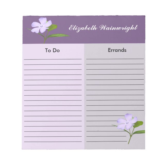 Lavendel-Blume Notizblock (Vorderseite)