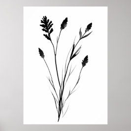Lavendel Blume Schwarzweiß-Single Poster