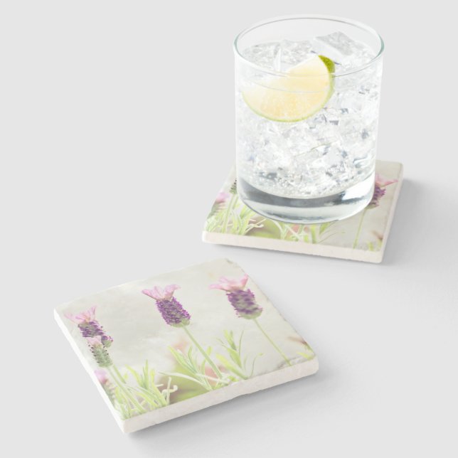 Lavendel-Blume Steinuntersetzer (Seitenansicht)
