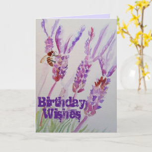 Lavendel Blume und Bienenstromkarte Karte