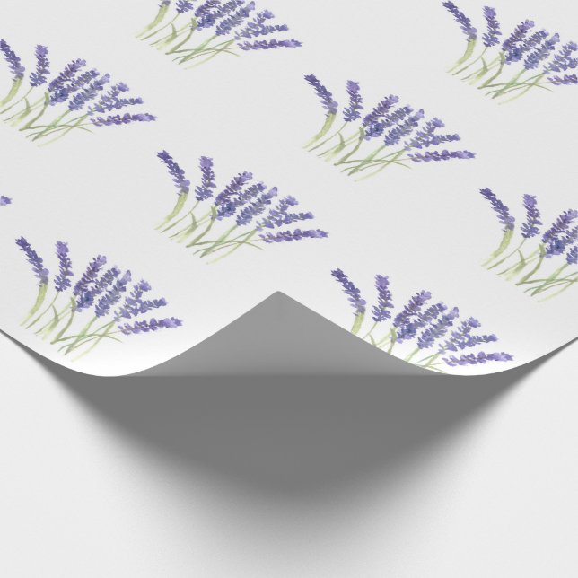 Lavendel Blume Violette Kräuter Wasserfarben Geschenkpapier (Ecke)
