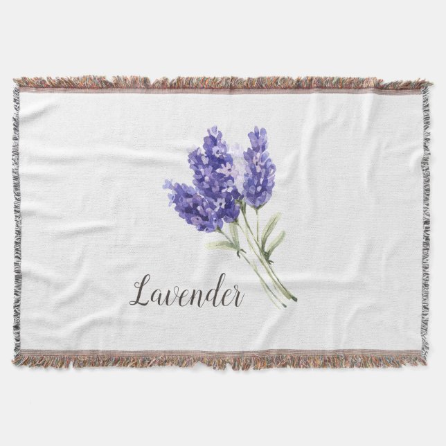 Lavendel-Blume Wasserfarbe Decke (Vorderseite)