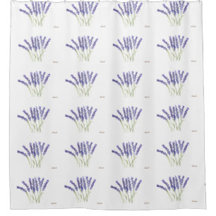 Lavendel-Blume Wasserfarbene, rustikale Kräuter Duschvorhang