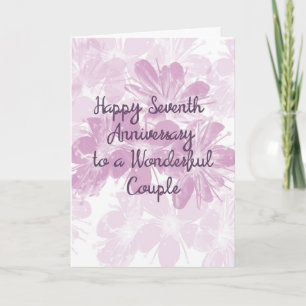 Lavendel-Blume zum 7. Jahrestag der Hochzeit Karte