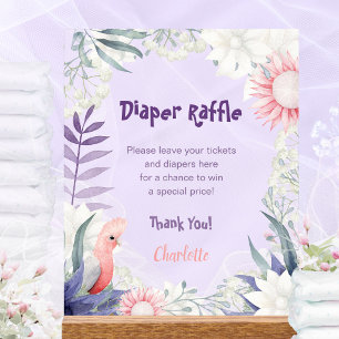 Lavendel Blumen Baby Shower Windel Tombola Acrylschild