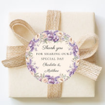 Lavendel Blumen Creme Champagner Hochzeit Danke