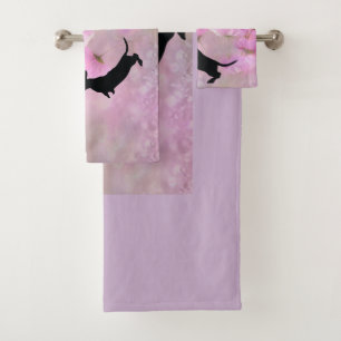 Lavendel-Blumen-Dachshund-Handtuch-Set Badhandtuch Set