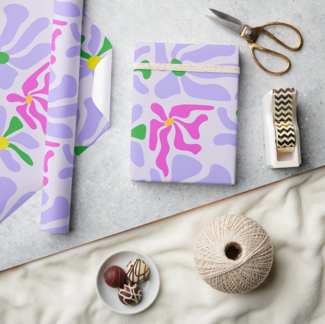 Lavendel-Blumen-Geschenkpapier Geschenkpapier (Kunsthandwerk)