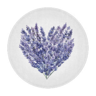 Lavendel Blumen Herz Schneidebrett