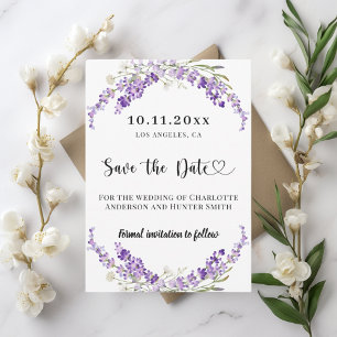 Lavendel Blumen Hochzeit Save the Date
