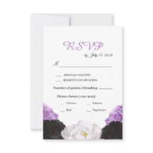 Lavendel-Blumen-Hochzeits-RSVP-Karte