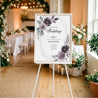 Lavendel-Blumen-Hochzeitsposter-Schild Poster