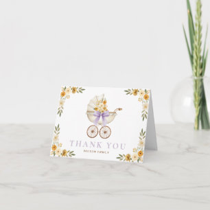 Lavendel-Blumen-Kinderwagen-Dankeskarten Dankeskarte