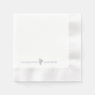 Lavendel Blumen Personalisierte Namen Hochzeit Serviette