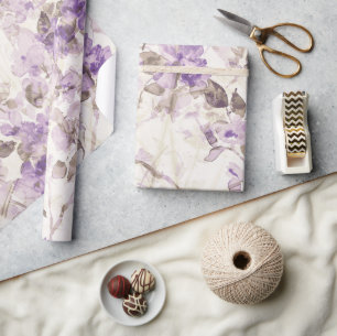 Lavendel-Blumen-Verpackungspapier   Elegantes Lila Geschenkpapier
