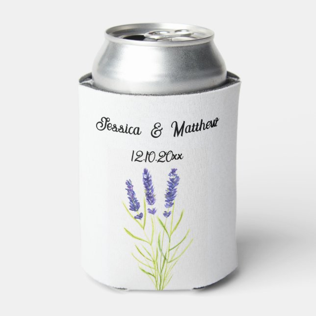 Lavendel Blumen Wasserfarbe Natur Einzigartige Hoc Dosenkühler (Kanne Vorderseite)