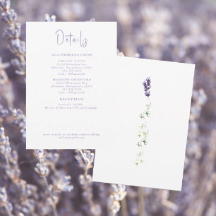 Lavendel Blumen Weiße Hochzeitsdetails II Beilage Einladung