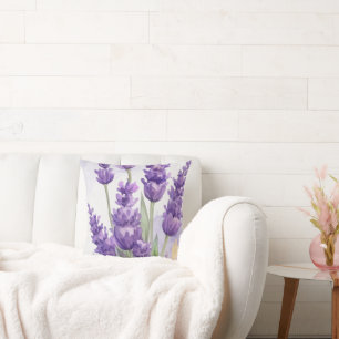 Lavendel-Blumen-Wurfkissen Weiches lila Floral Kissen