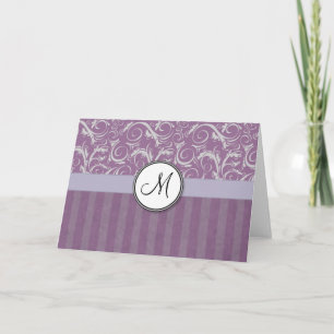 Lavendel-BlumenBündel u. Streifen mit Monogramm