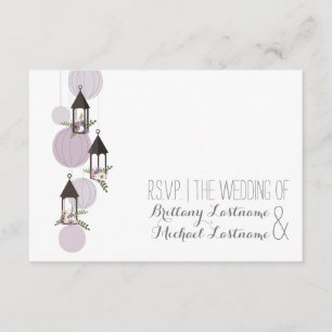 Lavendel-Blumenlaternen-Garten-Hochzeit UAWG RSVP Karte