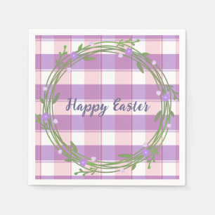 Lavendel Blumenreath Rosa Karo Gewohnter Ostern Serviette