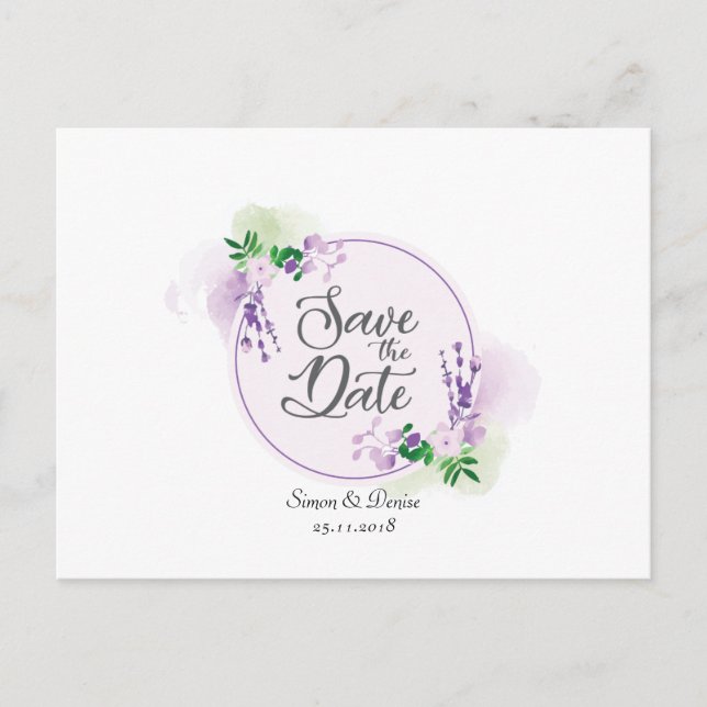 Lavendel-BlumenSave the Date Einladung (Vorderseite)