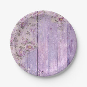 Lavendel-BlumenShabby Chic-Papierplatte Pappteller